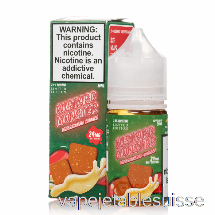 Vape Suisse Gingerbread Crunch - Crème Anglaise Aux Sels Monstres - 30ml 24mg